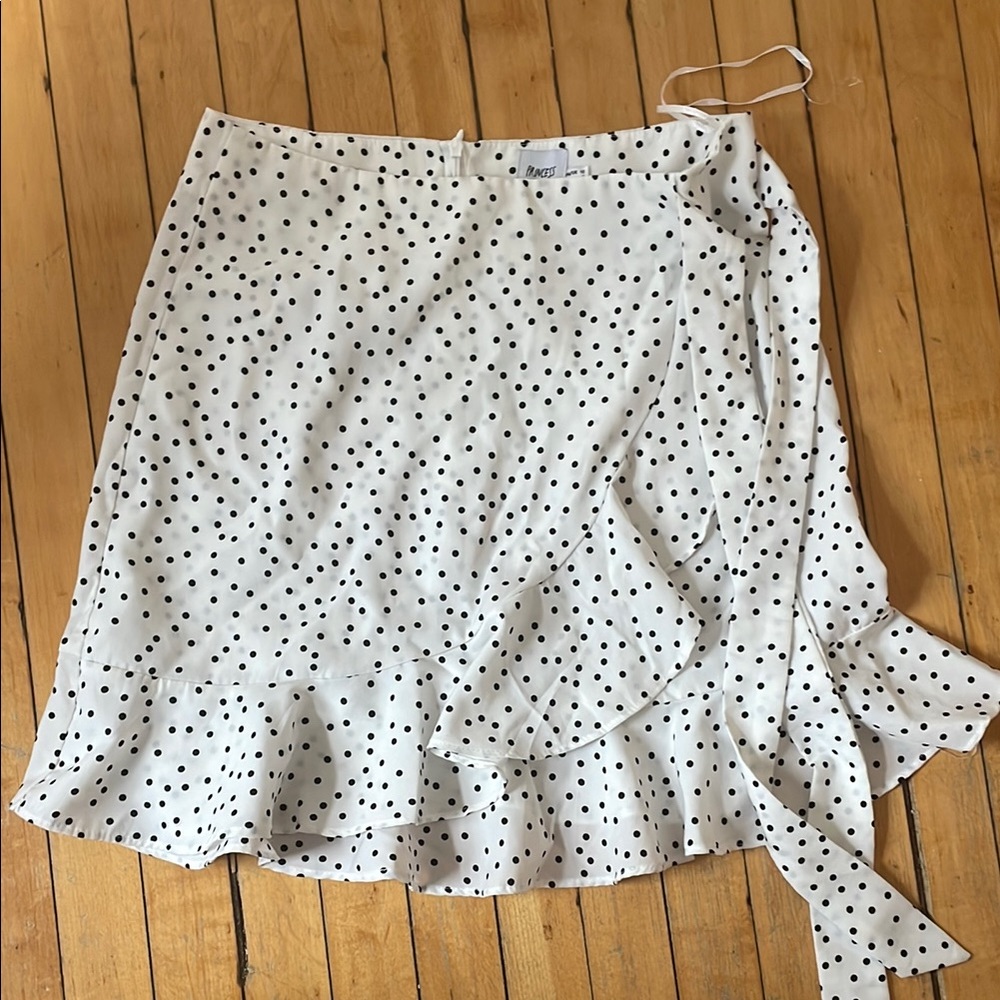 Princess Polly Cream Mini Wrap Skirt with Ruffles